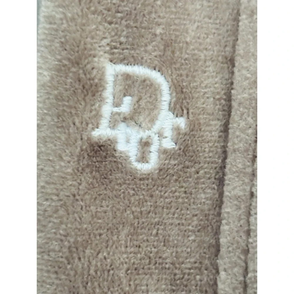 Vintage Christian Dior Monsieur Men's Taupe Velour Robe Belted Lounge Bath Robe*